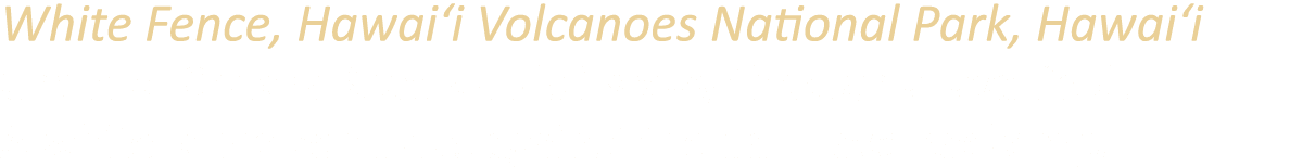 White Fence, Hawai‘i Volcanoes National Park, Hawai‘i Chain of Craters Road winds its way through a lava eld. A whit...