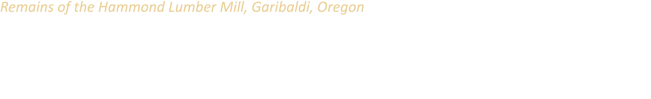 Remains of the Hammond Lumber Mill, Garibaldi, Oregon Built in 1927 at a height of 225 feet, this smokestack is all t...